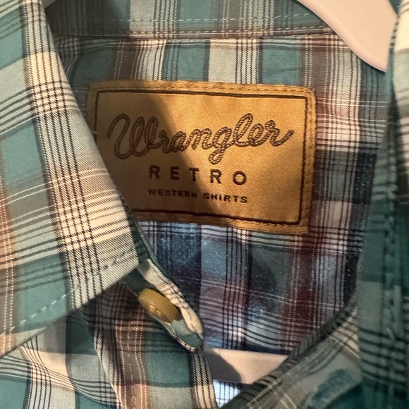 NWOT Boys Wrangler Retro Western Style Plaid Shirt Size L (10-12) - Picture 3 of 12